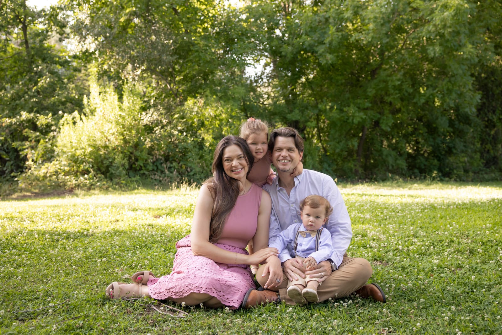 Priya Tuvell with her husband Michael and their two children in a Chico park